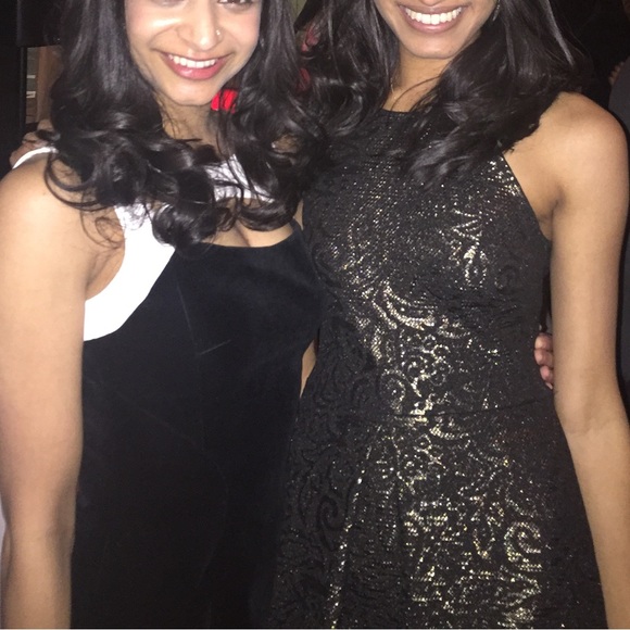 Aqua Black Gold Halter Skater Dress - Picture 2 of 5